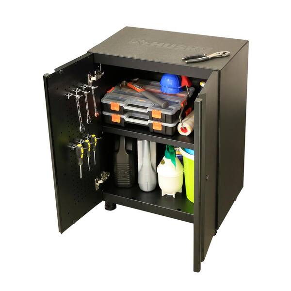 Husky - 9-Piece Regular Duty Welded Steel Garage Storage System in Black (133 in. W x 75 in. H x 19.6 in. D)