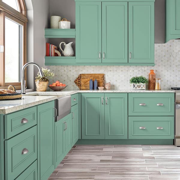 1 qt. #M420-4 Jade Mountain Satin Enamel Interior/Exterior Cabinet, Door & Trim Paint