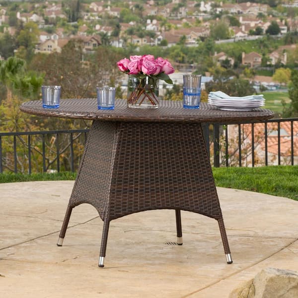 round brown patio table