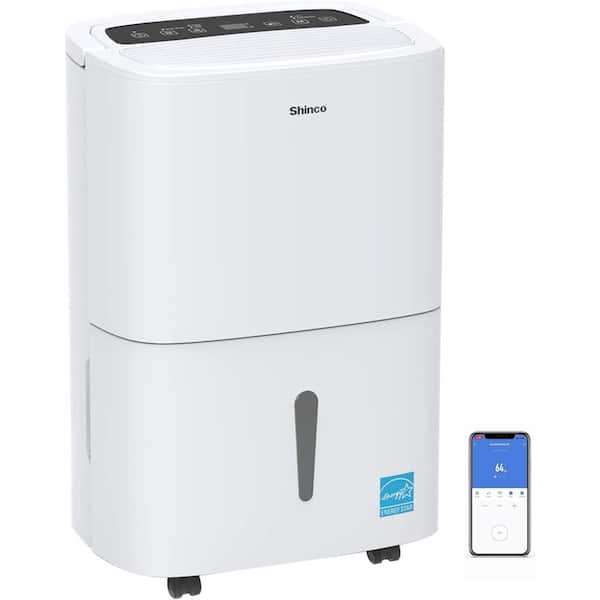 120 pt. White Dehumidifier with WiFi for Home, 6000 sq.ft., Drain Hose, Auto Defrost, Continuous Drain