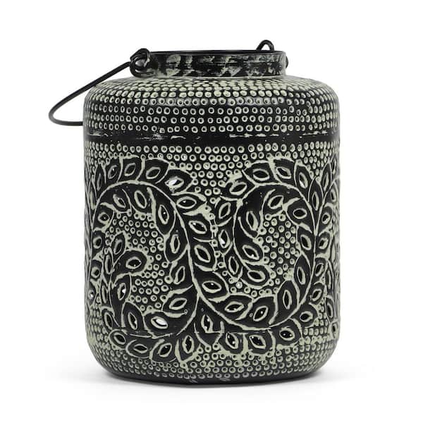 15 in. H Blackish Green Metal Boho Handcrafted Decorative 15 in. H Blackish Green Metal Boho Handcrafted Decorative