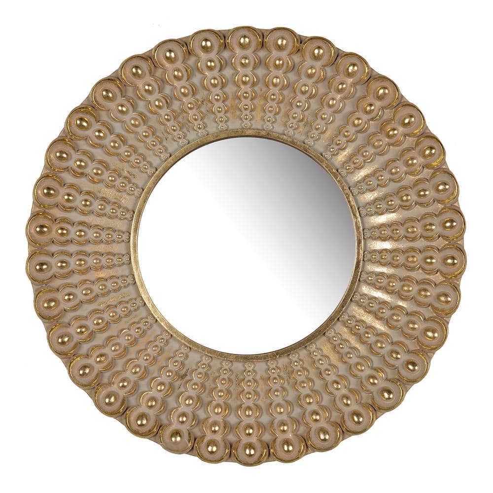 Elegant Aesthetic Gold 18.5 in. W x 18.5 in. H Transitional Round Polyresin