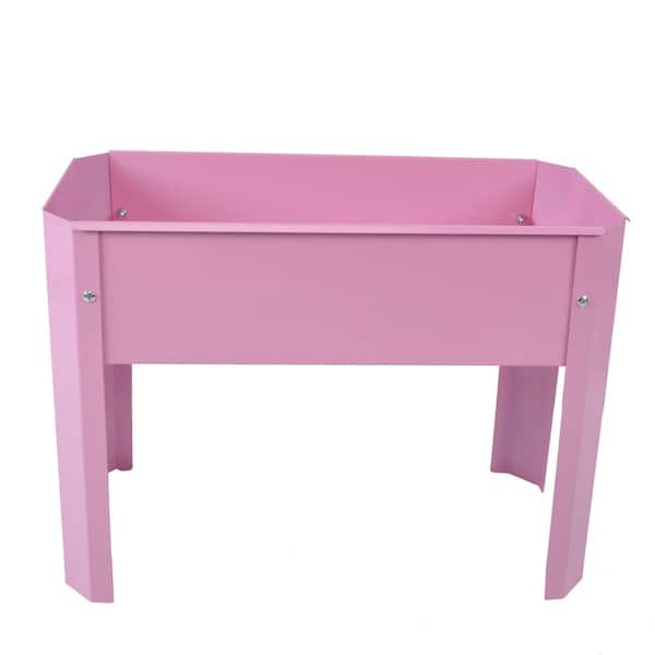 Movisa Metal Elevated Garden Bed, 23.60 x 10.60 x 2.80 in. Suitable For Backyard and Terrace, large Flowerpot, Pink