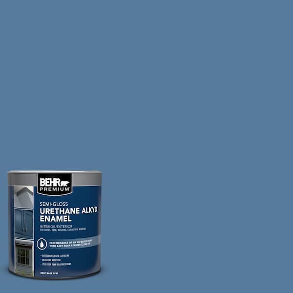 1 qt. #PPU14-02 Glass Sapphire Semi-Gloss Enamel Urethane Alkyd Interior/Exterior Paint
