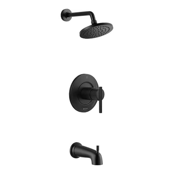 Dorind Single-Handle 1-Spray Tub and Shower Faucet 1.8 GPM in Matte Black (Valve Included)