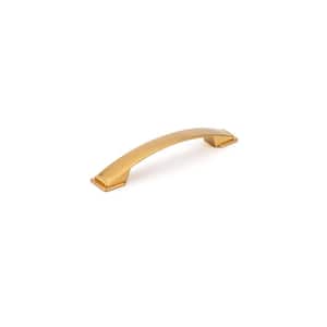 Lucca Collection 5 1/16 in. (128 mm) Aurum Brushed Gold Modern Arched Cabinet Bar Pull