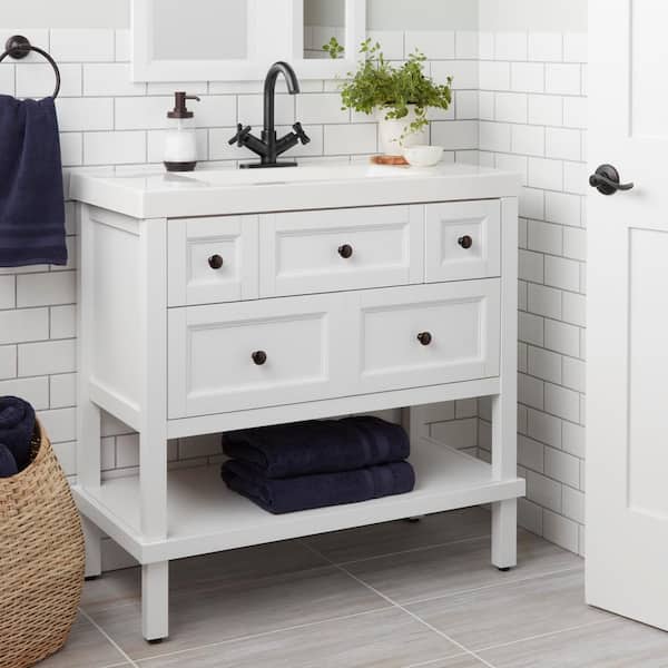 Dorset Cross Double-Handle Single Hole Bathroom Faucet in Matte Black