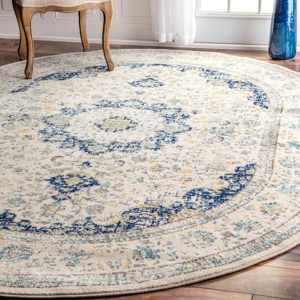 Verona Vintage Persian Blue Doormat 3 ft. x 5 ft. Oval Rug