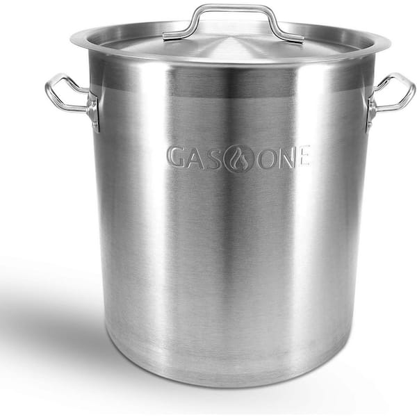 20 qt. Stock Pot in Stainless Steel with Lid and Capsule Tri-Ply Bottom