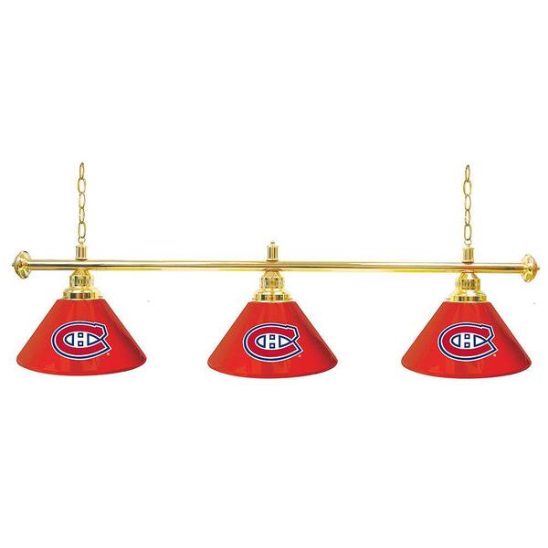 Trademark Global NHL Montreal Canadians 60 in. Three Shade Gold Hanging Billiard Lamp
