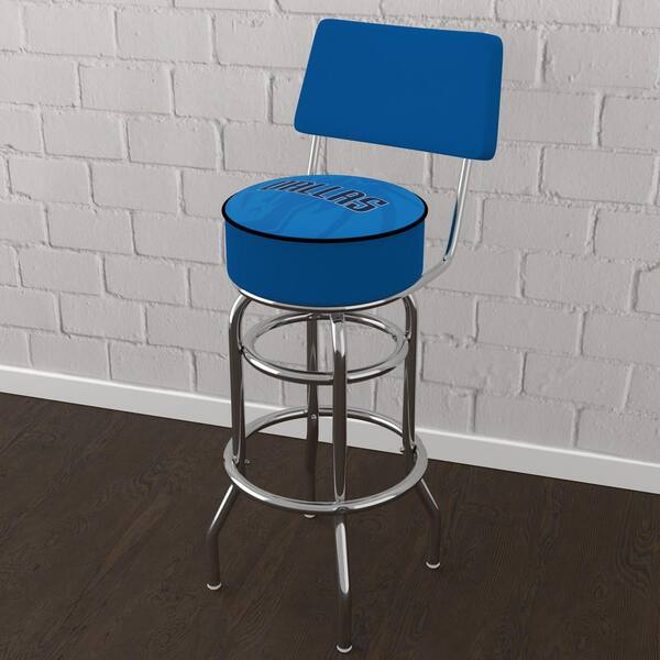 Dallas Mavericks Fade 31 in. Blue Backless Metal Bar Stool with Vinyl Seat