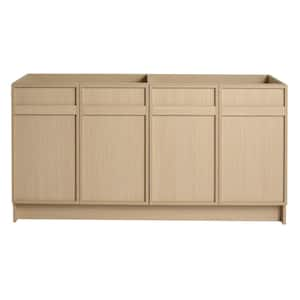 Ambra 58.69 in. W x 19. 5in. D x 31.13 in. H Freestanding Bath Vanity Cabinet without Top in Dune Oak Unassembled