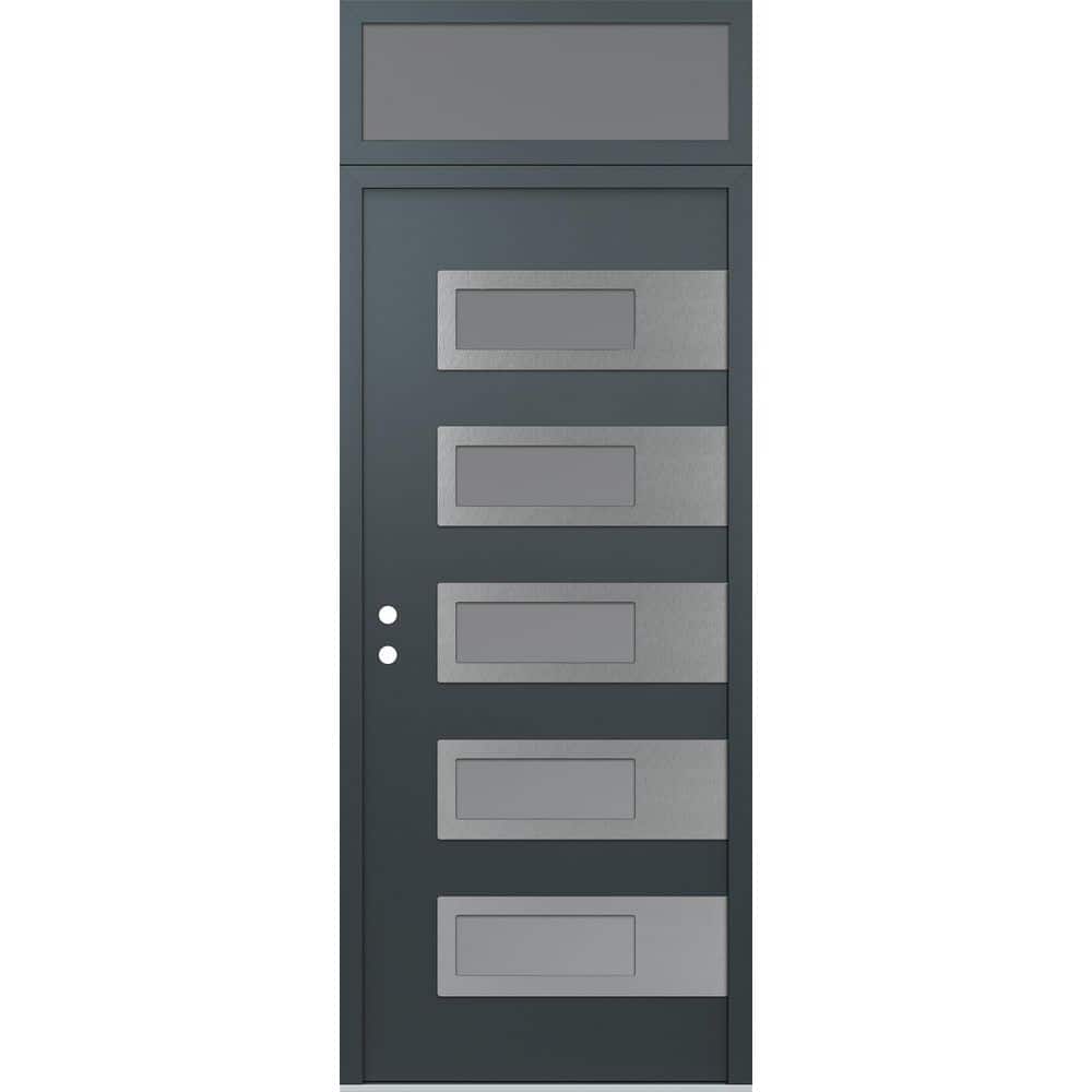 Doors Ffe Tessari Doors D3 36 in. x 96 in. Silver P Right-Hand/Inswing Frosted ...
