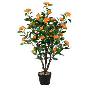 3.3 ft. Green and Yellow Artificial Camellia Tree for Indoor and Outdoor