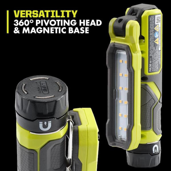 RYOBI USB Lithium Cordless Inspection Flashlight and Pivoting LED