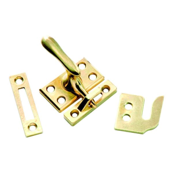 First Watch Security Polished Brass Window Sash Lock with Casement Fastener
