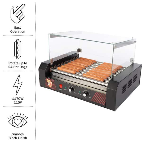 GREAT NORTHERN Hot Dog Roller Machine with Cover - 1170W GREAT NORTHERN Hot Dog Roller Machine with Cover - 1170W