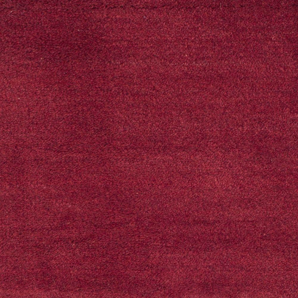 Handmade Red Wool Solid Round Area Rug, 3' x 5'