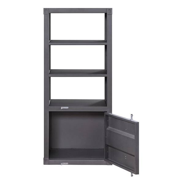 Acme Furniture Cargo 49 in. Gunmetal Metal 3-Self Bookcase with