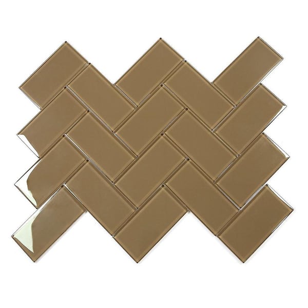 Metro Brown 3 in. x 6 in. Rectangle Glossy Glass Subway Wall Tile (5 Sq. Ft./Case)