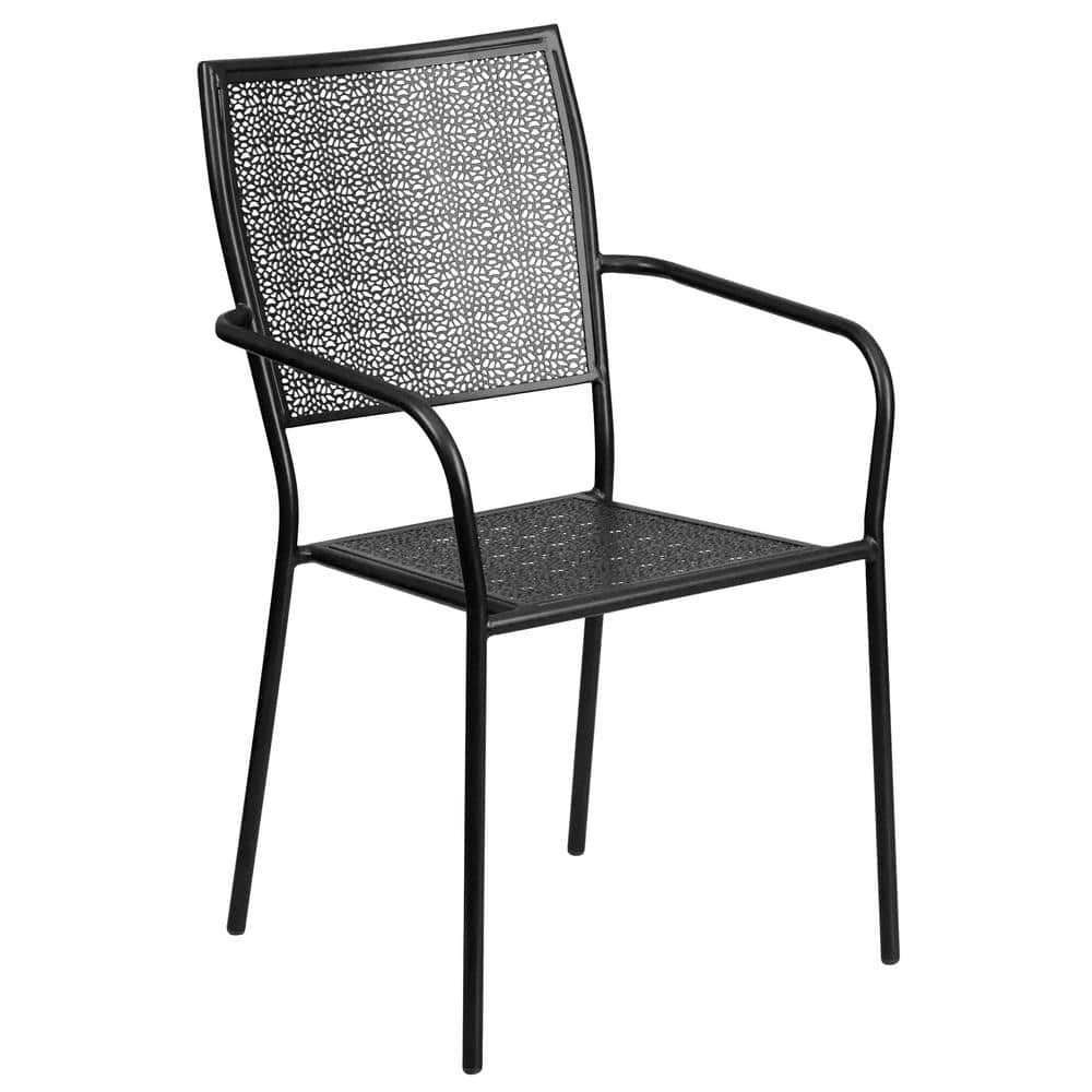Carnegy Avenue Metal Outdoor Dining Chair in Black CGAXU203660BLHD