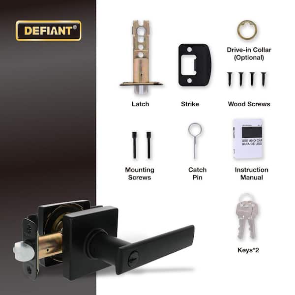 Defiant Westwood Matte Black Keyed Entry Door Handle With Square