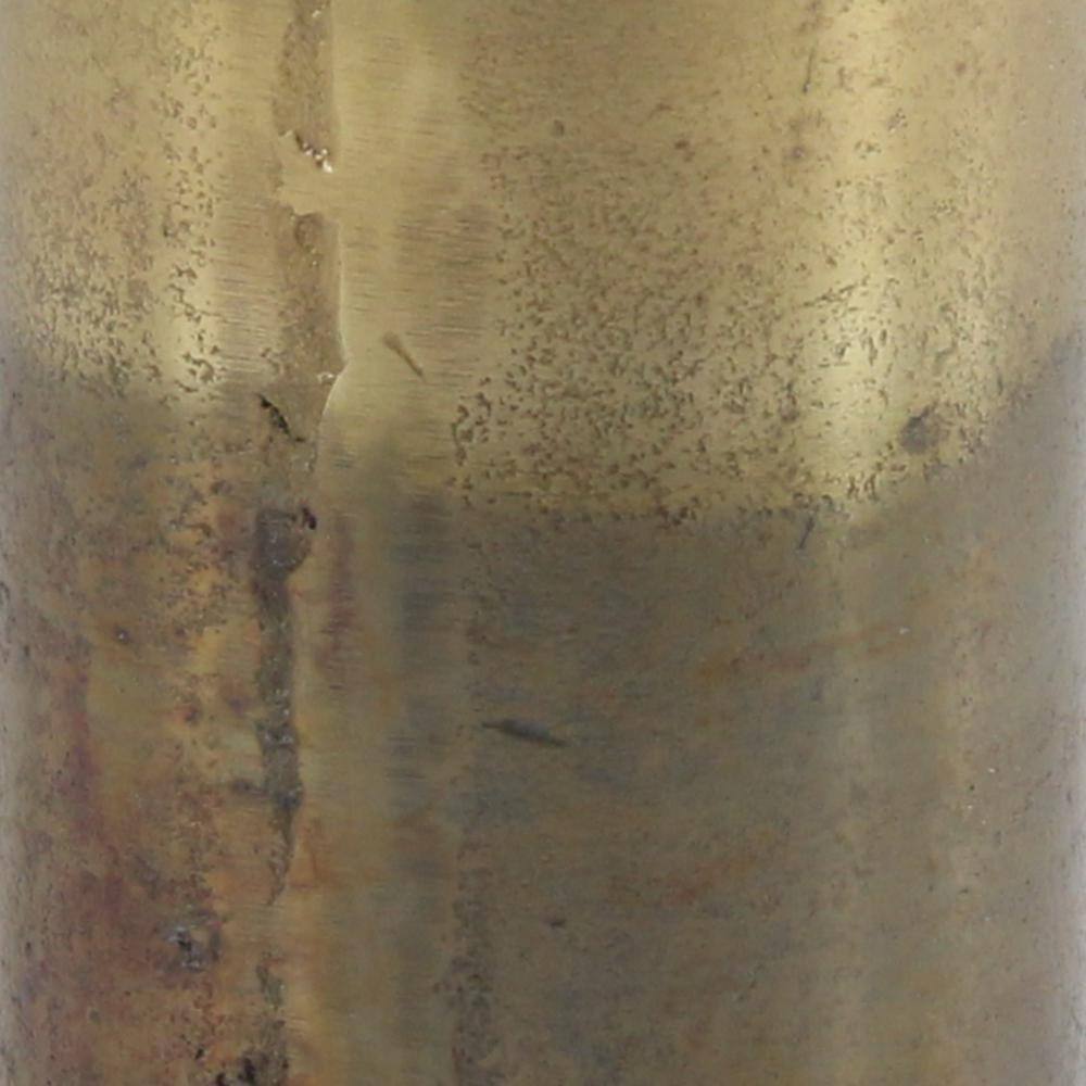 Modern Gold and Brown Aluminum Cylinder Vase