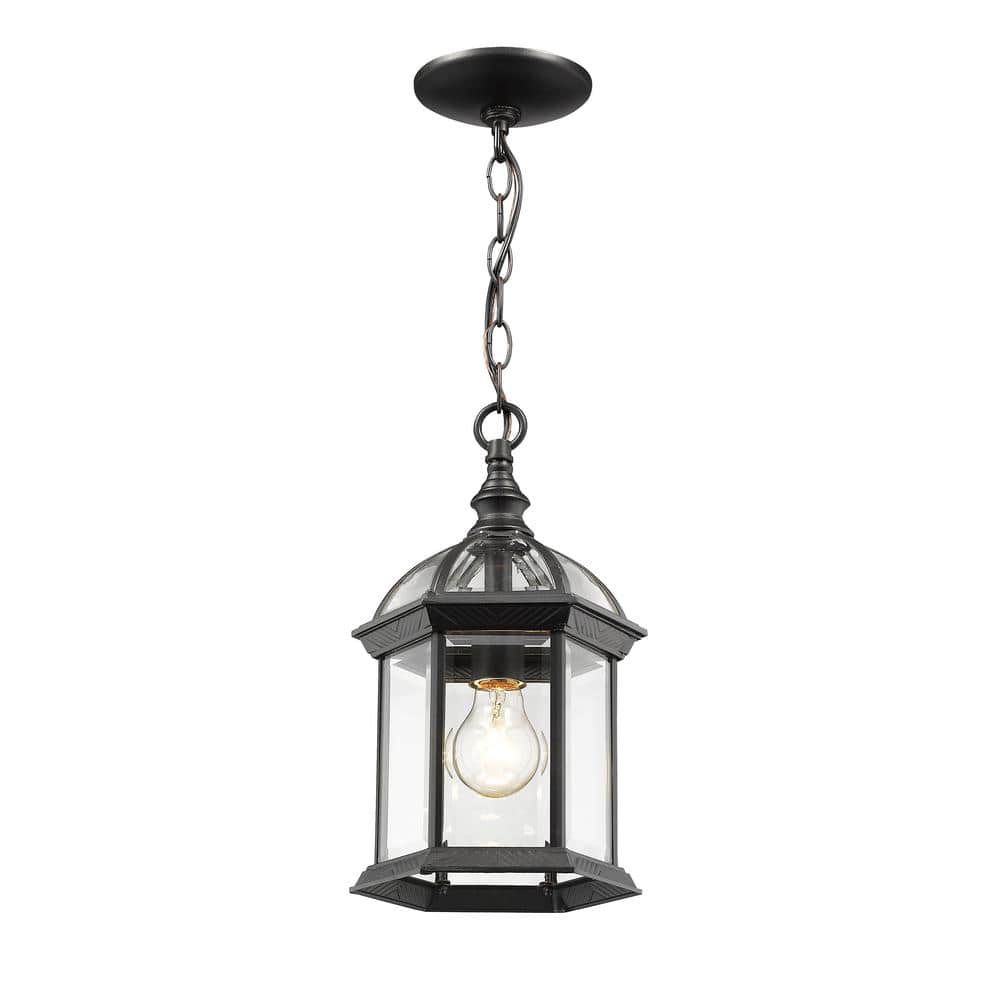 Annex Black Glass Outdoor Mini Pendant Light