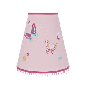 8 in. x 8-1/4 in. Pink and Butterfly Pattern Hardback Empire Lamp Shade