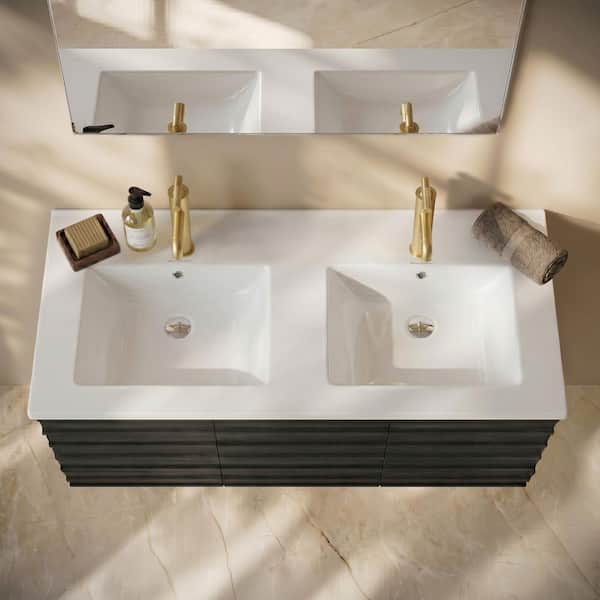 18.3 in. W x 47.25 in. D Ceramic Vanity Top in White