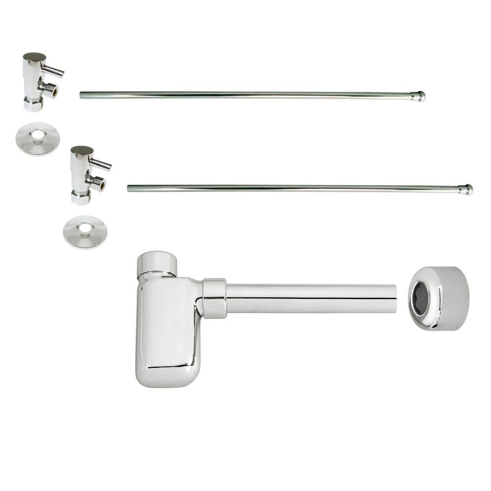 1-1/4 in. x 1-1/4 in. Brass Oval Bottle Trap Lavatory Supply Kit in Polished Nickel price history on PriceWatchPro