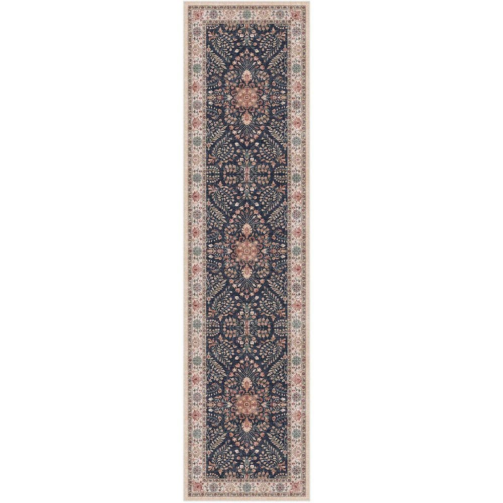Vienna Black 2 ft. x 8 ft. Washable Vintage Floral Runner Rug price history on PriceWatchPro
