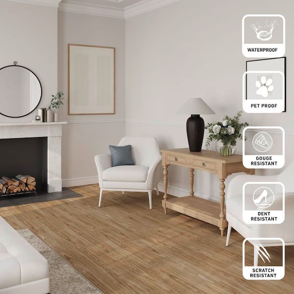 Nature's Craft Brighton Hove Oak 12mm x 7.48 in. W Waterproof Laminate Flooring (21.06 sq. ft. / case)