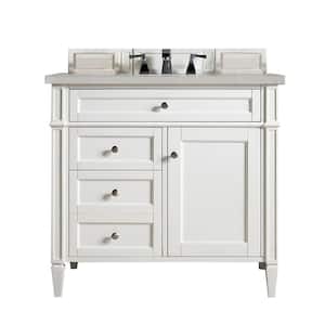 Brittany 36.0 in. W x 23.5 in. D x 34 in. H Bathroom Vanity in Bright White with Eternal Serena Top