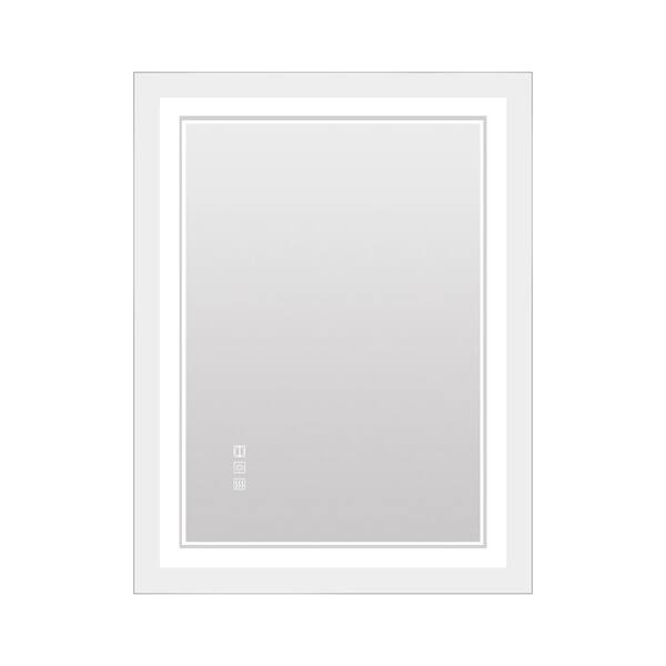 Unbranded 23.6 in. W x 47 in. H Modern Rectangular Frameless LED Light Wall Bathroom Vanity Mirror