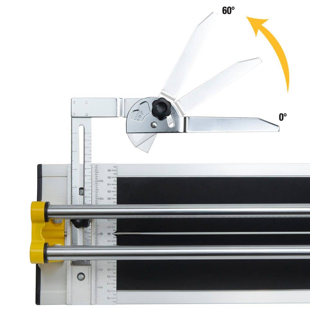 24-Inch Yellow Steel Manual Tile Cutter with Tungsten Carbide Wheel