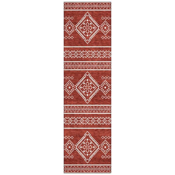 Addison Rugs Chantille Machine Washable Indoor/Outdoor Abstract ACN901 Red 2 ft. 3 in. x 7 ft. 6 in. Area Rug
