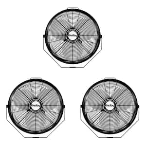 12 in. 3 Fan Speeds Industrial Grade Multi-Mount Fan in Black, (3-Pack)