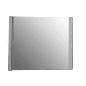 30 in. W x 26 in. H Framed Rectangular Bathroom Vanity Mirror in Gray Pine