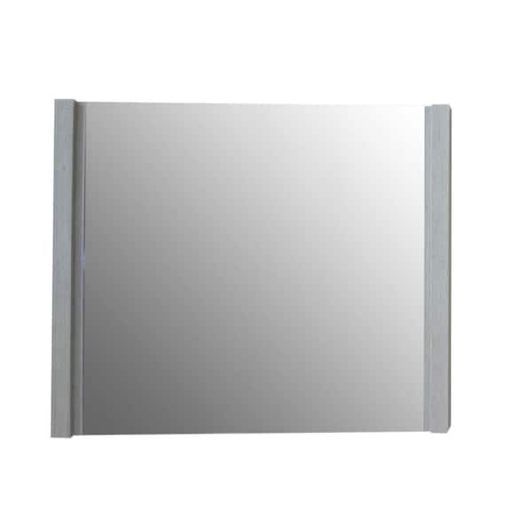 Bellaterra Home 30 in. W x 26 in. H Framed Rectangular Bathroom Vanity Mirror in Gray Pine