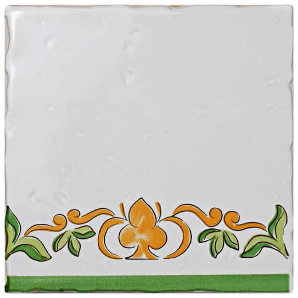 Merola Tile Novecento Tira Paterna Deco 5-1/8 in. x 5-1/8 in. Ceramic Wall Tile (5.7 sq. ft./Case)