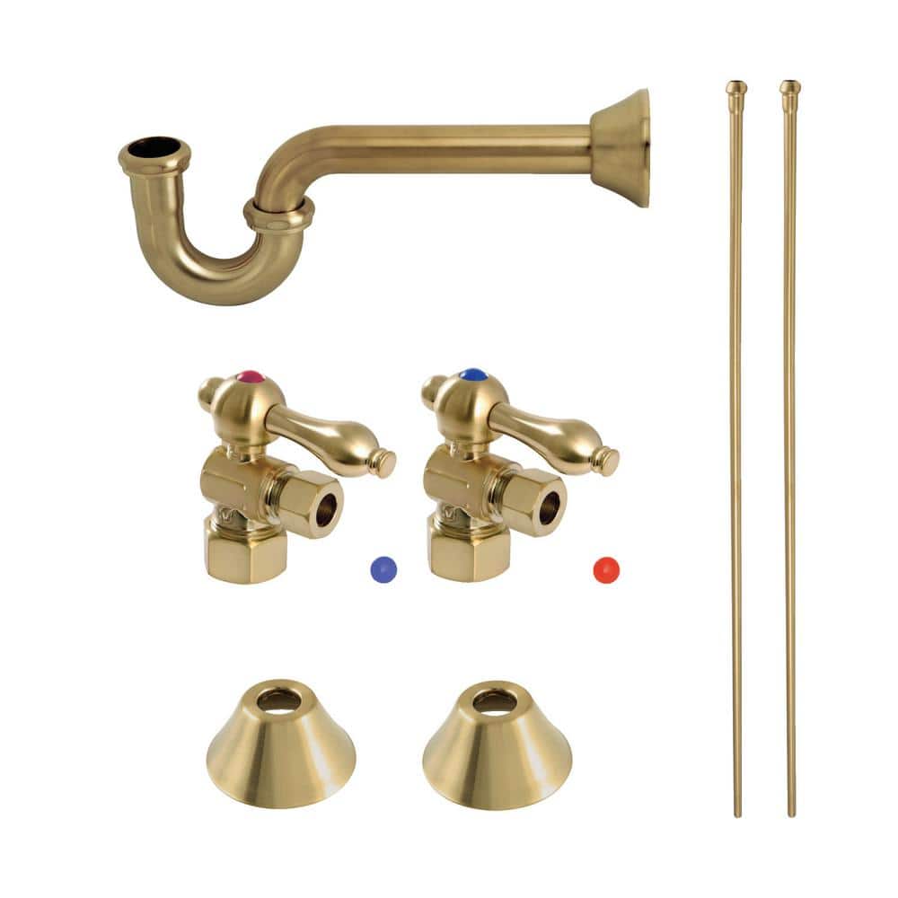 Kingston Brass Traditional 11/4 in. Brass Plumbing Sink Trim Kit with P Trap in Brushed Brass