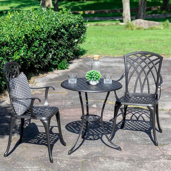 3-Piece Cast Aluminum Patio Bistro Set Rust-proof Outdoor Furniture Set