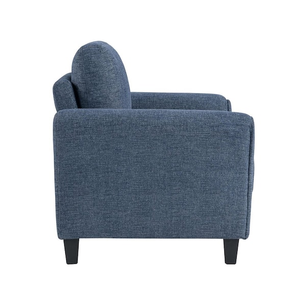 Wesley Blue Microfiber with Round Armchair