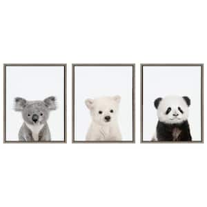 Sylvie "Three Bears" by Amy Peterson Framed Canvas Wall Art Set 18 in. x 24 in.