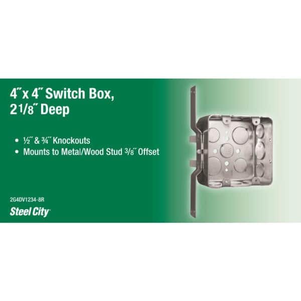4 in. 30.3 cu. in. Square 2 Device Handy Box (2G4DV1234-8R)
