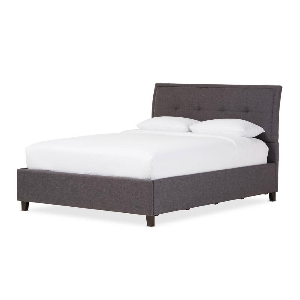 Baxton Studio Lea Gray Queen Upholstered Bed 28862 7018 HD The