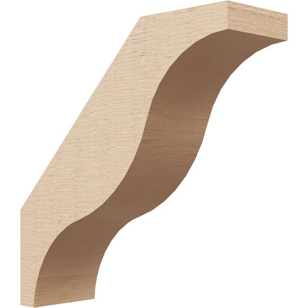 Ekena Millwork 3 in. x 10 in. x 10 in. Funston Rough Cedar Woodgrain Timberthane Polyurethane Knee Brace, Primed