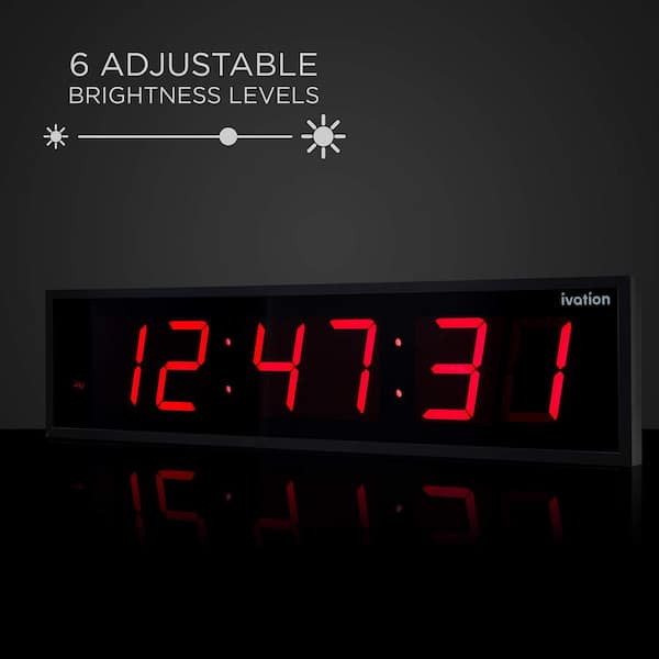 Four digit PoE clock with green LEDs and black ABS plastic case