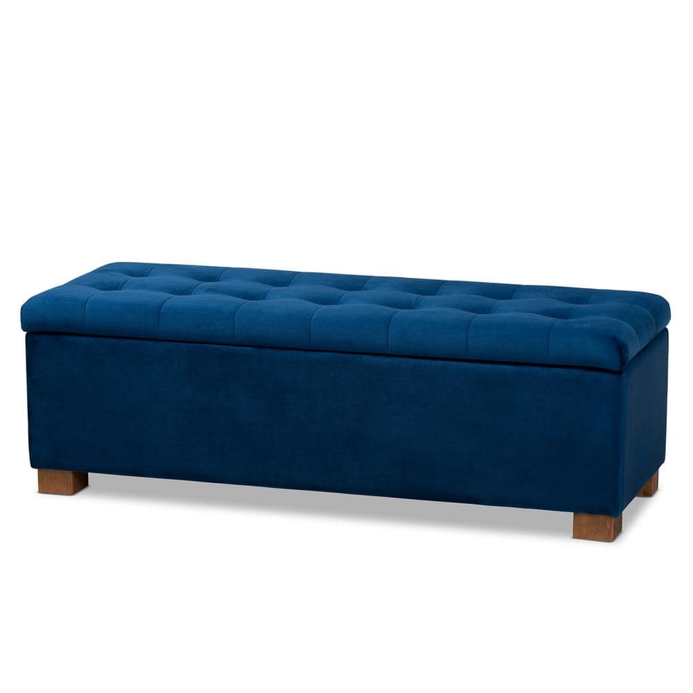 Baxton Studio Roanoke Navy Blue Storage Ottoman Bench 160-9929-HD - The ...